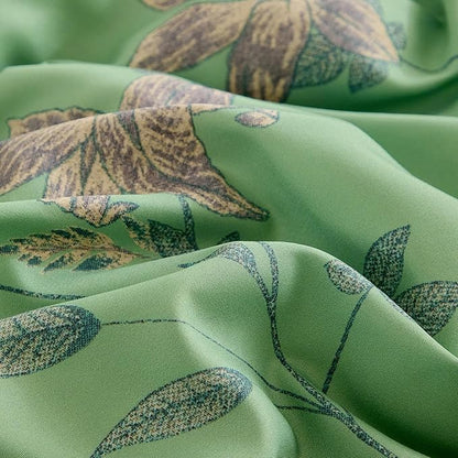 VM VOUGEMARKET Girls Green Floral Full Comforter Set Boho Soft Microfiber Bedding Comforter Set 1 Green Flower Comforter and 2 Pillowcases Chic Vintage Garden Botanical Comforter Set 80"x90"