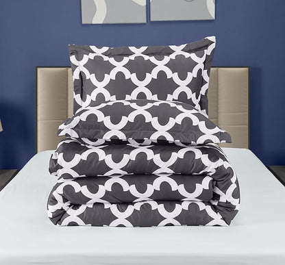 Queen Comforter Set 3 Piece Grey by Utopia Bedding, Printed Comforters Queen Size, Bedding Comforters Sets, Down Alternative Soft Bed Set, 1 Comforter (88 x 88 inches) 2 Pillow Shams (20 x 26 inches)