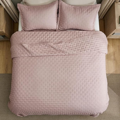 Bedsure King Quilt - Dusty Rose Bedspread King Size & Lightweight Comforter, Country Cottage Coverlet with Clover Pattern, Ultra Soft All-Season Bedding, 106 x 96 Inches | Stitch-Free Quilting, Ultra Soft, Lightweight, Machine Washable, Pet-Friendly