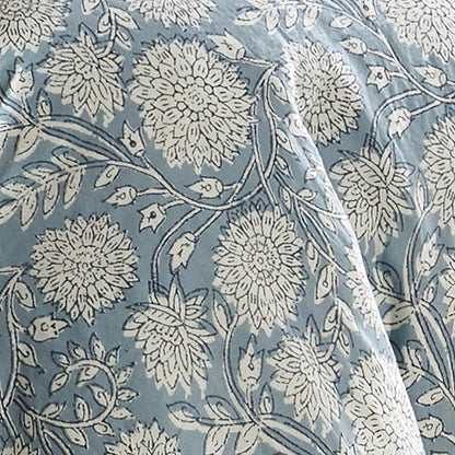 Levtex Home Adare Blue Reversible Full/Queen Comforter Set (90x94in) with 2 Pillowcases (26x20in) - Floral Bedding - Blue and White - 100% Cotton Full/Queen Size Comforter Set - Soft, Pre-Washed