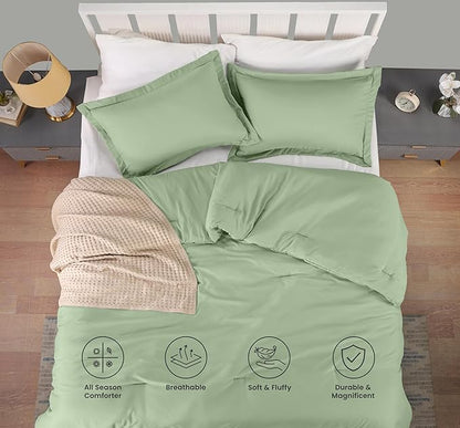 King Comforter Set 3 Piece Sage Green by Utopia Bedding, Comforters King Size, Bedding Comforters Sets, Down Alternative Soft Bed Set, 1 Comforter (90 x 102 inches) 2 Pillow Shams (20 x 36 inches)