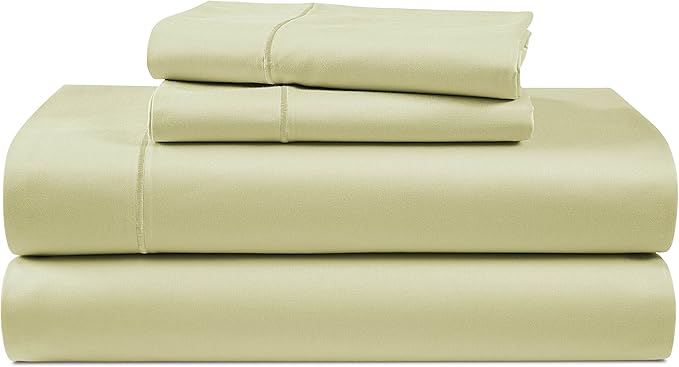 LANE LINEN 100% Egyptian Cotton Sheets, Sustainably Produced Eco Friendly Luxury Hotel Like Thick Sábanas Full, 15 inch Reinforced French Seam Full Size Bed Sheet - Sea Foam