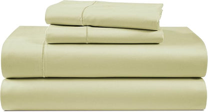 LANE LINEN 100% Egyptian Cotton Sheets, Sustainably Produced Eco Friendly Luxury Hotel Like Thick Sábanas Full, 15 inch Reinforced French Seam Full Size Bed Sheet - Sea Foam