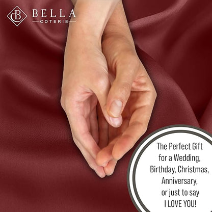 Bella Coterie 6 Piece Luxury Bamboo Viscose California King Size Sheet Set | 100% Organically Grown | Cooling for Hot Sleepers | 18" Deep Pocket | Soft & Hypoallergenic | 4 Pillowcases [Merlot]