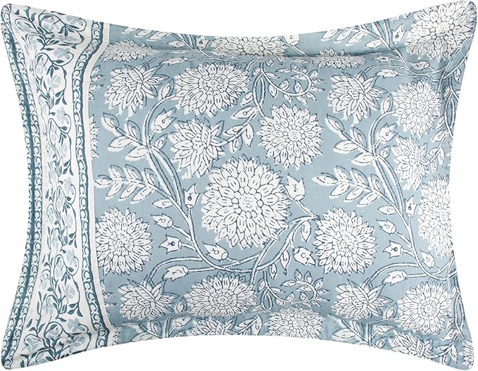 Levtex Home Adare Blue Reversible King/Cal King Comforter Set (106x94in) with 2 Pillowcases (36x20in) - Floral Bedding - Blue and White - 100% Cotton King Size Comforter Set - Soft, Pre-Washed