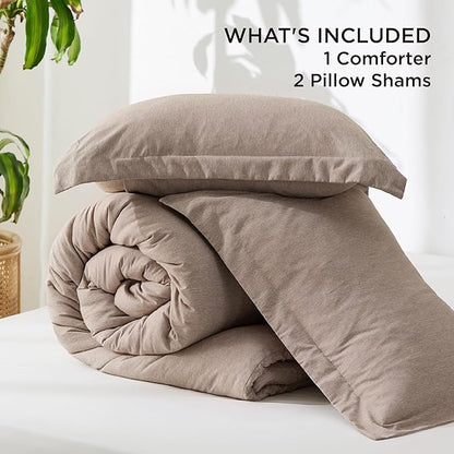 Bedsure Oversized Queen Comforter Set - Khaki Soft Bedding for All Seasons, Cationic Dyed Bed Set, 3 Pieces, 1 Oversized Queen Size Comforter (98"x98") and 2 Pillow Shams (20"x36"+2")
