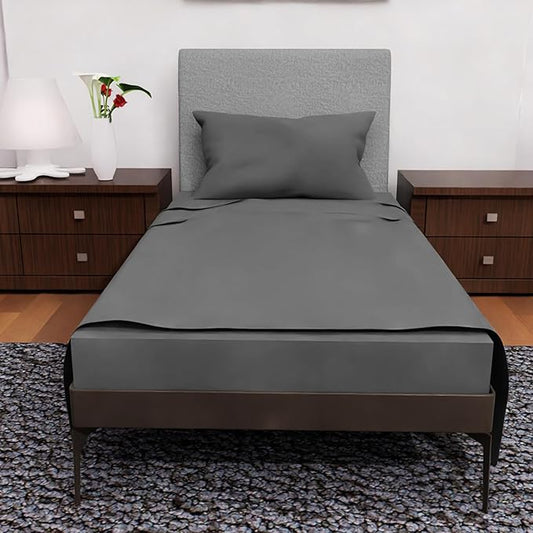 Twin XL Sheet Sets - 3 Pcs Set - Fade Resistant Double Brushed Microfiber Deep Pocket Sheets, Cooling Sheets, Dark Grey