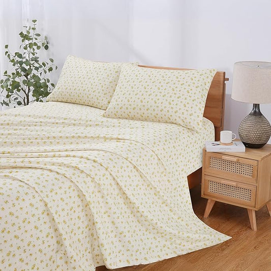 Modern Threads Silky Soft Microfiber and Wrinkle Free Sheets - Luxurious Microfiber Bed Sheets Includes Flat Sheet, Fitted Sheet with Deep Pockets, & Pillowcases Sweet Rose Gold, California King