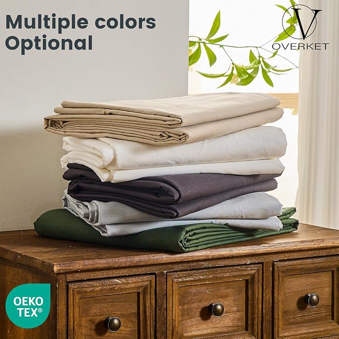 100% Linen Sheets California King Size,Breathable & Durable 4-Piece Bed Flax Sheet Set,Soft All-Season Bedding for Hot Sleepers 16" Deep Pocket Oeko-TEX Certified,（Cal King, Navy Grey）