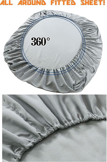 Elegant Comfort 1500 Premium Hotel Quality 1-Piece Fitted Sheet, Softest Quality Microfiber - Deep Pocket up to 16 inch, Wrinkle and Fade Resistant, California King, Gray