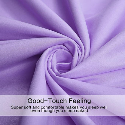 4 Piece Bed Sheet Set (Queen,Lavender) 1 Flat Sheet,1 Fitted Sheet and 2 Pillow Cases,Brushed Microfiber Luxury Bedding with Deep Pockets