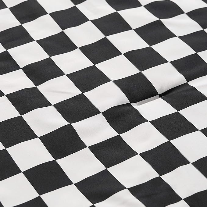 Juicy Couture Reversible Checkerboard Comforter Set 6-Piece King Set, Black/White