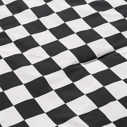 Juicy Couture Reversible Checkerboard Comforter Set 6-Piece Full/Queen Set, Black/White