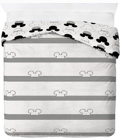 Jay Franco Kids Duvet Cover Set with Sham & Pillowcase – Ultra-Soft Bedding for Room Decor, Cover ONLY Comforter NOT Included, White - Mickey Mouse, 3 Piece Queen