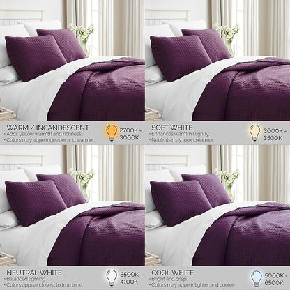 Southshore Fine Living, Inc. Twin XL Comforter Quilt Set, Dorm Bedding Essentials, Stain Resistant, Machine Washable Purple Bed Spread, Twin XL Quilt Bedspread Set with Matching Pillow Sham, Purple