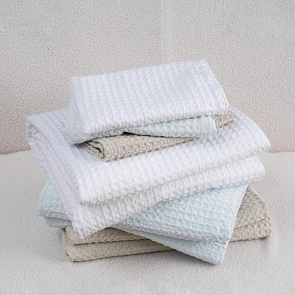 PHF Waffle Weave Duvet Cover Set King Size, 3 Piece Ultra Soft Breathable Durable Comforter Cover for All Season, Waffle Textured Duvet Set with 2 Pillow Shams Bedding Collection, 104"x90",Ice Blue
