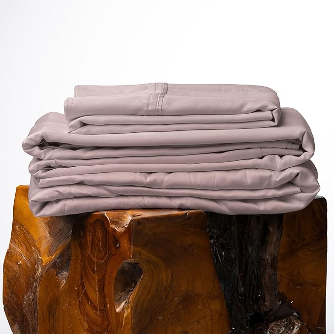 Olive + Crate Tencel Lyocell Eucalyptus California King Sheets - Cooling Tencel Sheets for Hot Sleepers with 18 Inch Deep Pocket Fit - Dusk 4-Piece Set