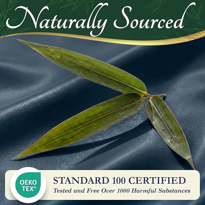 DECOLURE 100% Viscose Derived from Bamboo Sheets Queen Size - Luxury 6 Pc Naturally Cooling Sheets, Ultra Soft Bed Set - Deep 17" Pockets, Durable Double Stitching, Oeko Tex Standard (Navy Blue)