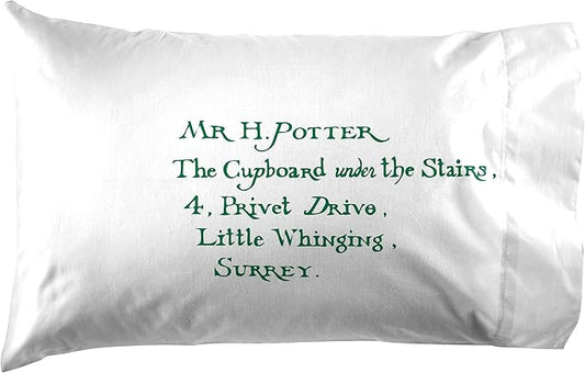Jay Franco Harry Potter Lettered 1 Pack Pillowcase - Double-Sided Kids Super Soft Bedding - Features Hogwarts Invitation Sealed Envelope (Official Harry Potter Product)