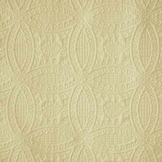 Chezmoi Collection Austin King Oversized Bedspread Set, 3-Piece Pinsonic Quilted Lightweight Microfiber Bedspread Coverlet, Pastel Yellow | Oversized, Lightweight, Fade Resistant