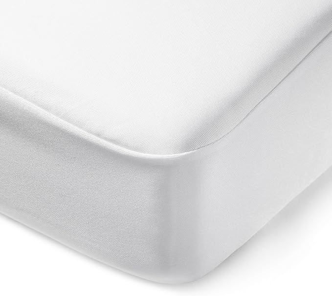 Amazon Basics Waterproof Mattress Protector, White, Twin XL