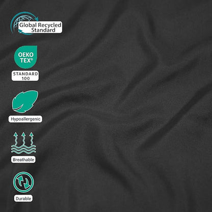 ZPECC Black Pillow Cases Queen Size Set of 4, 20x30 Envelope Closure Pillowcases, Soft Plain Brushed Microfiber Covers Hypoallergenic Breathable