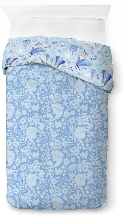 Jay Franco Kids Duvet Cover Set with Sham & Pillowcase – Ultra-Soft Bedding for Room Decor, Cover ONLY Comforter NOT Included, Blue - Frozen, 2 Piece Twin