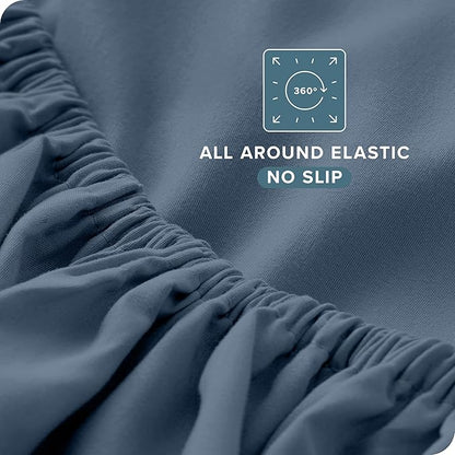 Bare Home Full Sheet Set - 1800 Ultra-Soft Microfiber Full Bed Sheets - Double Brushed - Deep Pockets - Easy Fit - 4 Piece Set - Bedding Sheets & Pillowcases (Full, Bering Sea)