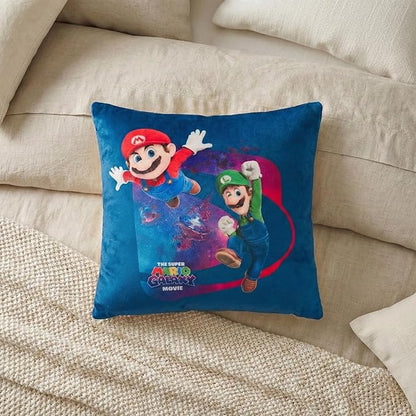 The Super Mario Galaxy Movie Kids Squishy Plush Throw Pillow, Soft Decorative Cushion for Bedroom Décor & Gifts, 13 Inch, Mario, Luigi & Princess Peach (100% Officially Licensed Product) By Franco