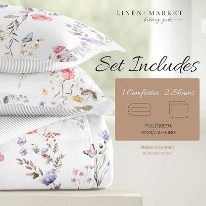 Linen Market Reversible King Size Comforter Set (3 Piece) - Bring Luxury Home with Our Soft and Lightweight Down Alternative Comforter King Set - This Includes Your King Comforter and 2 Pillow Shams