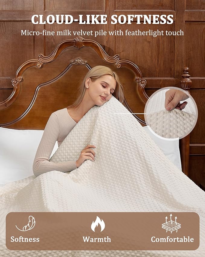 CAROMIO Heated Blanket Queen Size with LCD Dual Controller, Waffle Weave Fast Heating Electric Blankets, 10 Heat Levels & 1-12H Time Settings, ETL Certified, Machine Washable, Beige, 84" x 90"