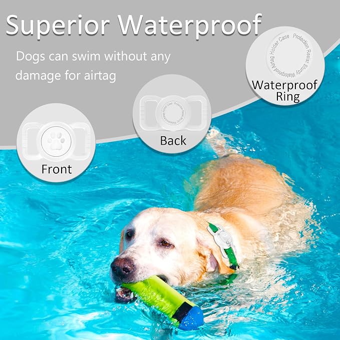 SANKALA Waterproof Airtag Holder for Dog Collar, White | Lightweight & Durable Silicone, For Apple AirTag, Reinforced Anti-Lost, Signal Friendly, for Apple AirTag(Gen 1 & 2)