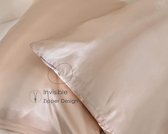 Yanibest Satin Pillowcase, King Size Pillow Cases Set of 2 - Silk Pillow Cases for Hair and Skin with Zipper, Silk Pillow Cases King for 20"x40", Exquisite Packaging for Women Men