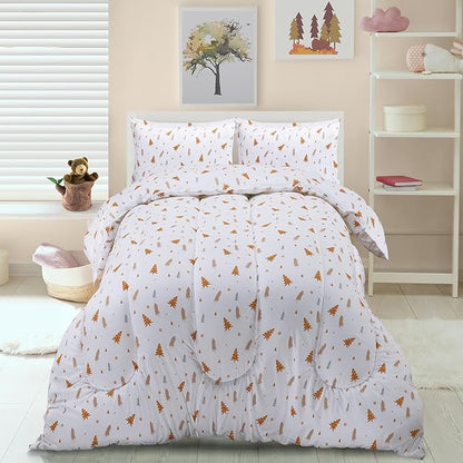 Utopia Bedding Pine Tree Kids Comforter Set with 2 Pillow Shams, 3 Piece Soft Microfiber Twin Bed Comforter with Pillow Shams, Printed Kids Bedding for Boys and Girls, Breathable, Easy Care