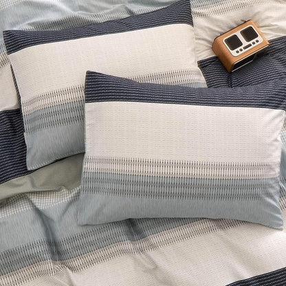 LifeTB Cotton Twin XL Duvet Cover Gray Blue White Striped Duvet Cover Modern Soft Geometric Striped Bedding Set for Men Boy Teen Simple Style Comfy Striped Comforter Cover with Zipper Closure