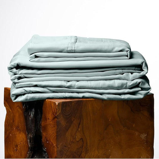 Olive + Crate Tencel Lyocell Eucalyptus California King Sheets - Cooling Tencel Sheets for Hot Sleepers with 18 Inch Deep Pocket Fit - Eucalyptus 4-Piece Set
