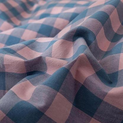 HighBuy King Size Comforter Set Gingham Bedding Set,Purple Grid Plaid Pattern Printed Comforter Set 3 Pieces Fluffy Comfortable, Vintage Checkered Boho Bedding Comforter with 2 Pillowcases