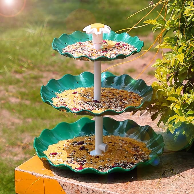 AISITIN 3‑Tier Solar Bird Bath Fountain with 3.5W Solar Water Pump | DIY Outdoor Water Feature for Garden, Patio, Backyard, Attracts Wild Birds, Works as Bird Feeder – Cascading Water Flow