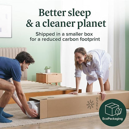 Zinus 6 Inch Twin Green Tea Memory Foam Mattress [New Version], Fiberglass Free, Medium Firm Feel, Zoned Pressure Relief, Certified Safe Foams & Fabric, Mattress in A Box
