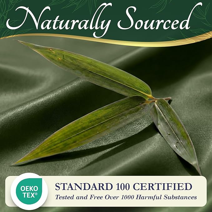 DECOLURE 100% Viscose Derived from Bamboo Sheets Full Size - Luxury 6 Pc Naturally Cooling Sheets, Ultra Soft Bed Set - Deep 17" Pockets, Durable Double Stitching, Oeko Tex Standard (Olive)