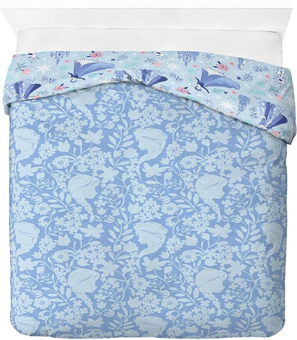 Jay Franco Kids Duvet Cover Set with Sham & Pillowcase – Ultra-Soft Bedding for Room Decor, Cover ONLY Comforter NOT Included, Blue - Frozen, 3 Piece Full