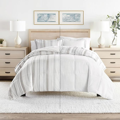 Linen Market Reversible Queen Size Comforter Set (3 Piece) - Soft and Lightweight Down Alternative Comforter Queen Set - This Includes Your Queen Comforter and 2 Pillow Shams