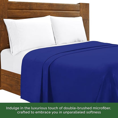Luxury Flat Sheet on Amazon Elegant Comfort Wrinkle-Free 1500 Premier Hotel Quality 1-Piece Flat Sheet, King Size, Royal Blue