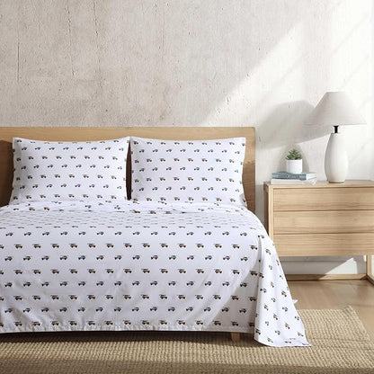 Eddie Bauer - King Sheet Set, Breathable Cotton Percale Bedding Set with Matching Sham(s), Crisp & Cool Bedding Essentials, Oeko-Tex Certified (Out to The Beach Orange, King)