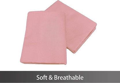 iMaylex Soft 100% Egyptian Cotton Zipper Pillow Case, Cozy and Lightweight Pillowcase, Set of 2, Lotus Pink, King, 20" x 36"
