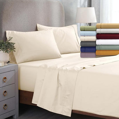 Superior 1200-Thread Count Egyptian Cotton Solid Pillowcase Set, Platinum, King
