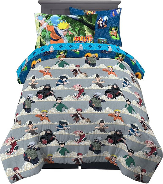 Naruto Anime Bedding Super Soft Comforter And Sheet Set With Sham, 5 Piece Twin Size, By Franco