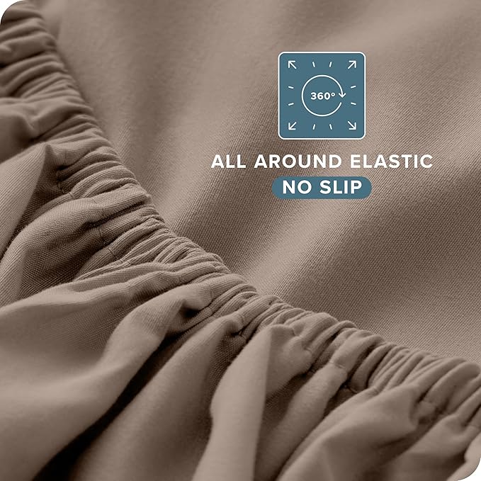 Bare Home Full Sheet Set - 1800 Ultra-Soft Microfiber Full Bed Sheets - Double Brushed - Deep Pockets - Easy Fit - 4 Piece Set - Bedding Sheets & Pillowcases (Full, Taupe)