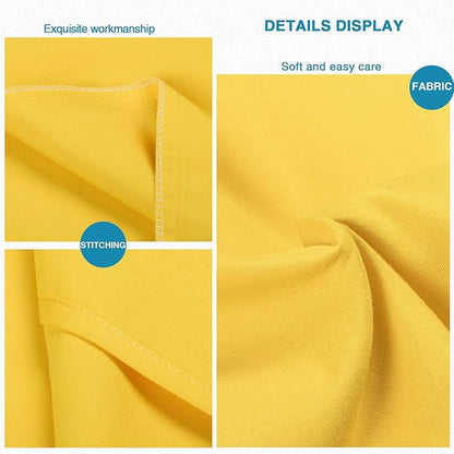 FLXXIE Pillow Cases Standard Size, Soft Microfiber Pillow Covers with Envelope Closure, Wrinkle, Stain Resistant Pillowcases, 2 Piece Set, 20x26, Yellow