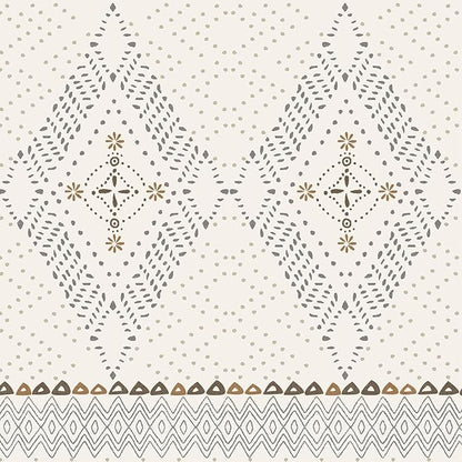 Wake In Cloud - Boho Comforter Set, Farmhouse Bohemian Western Aztec Neutral Aesthetic, Soft Lightweight Bedding, 3 Pieces, Beige, Queen Size